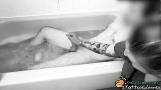sexual nurse makes her patient cum during tub time