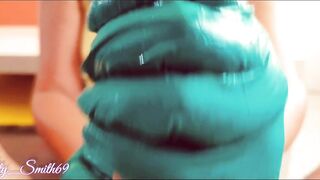 Giving him a Safe and Slow HAND JOB with Green Gloves