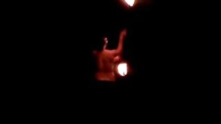 Spinning Fire inside 40° with my Titties out