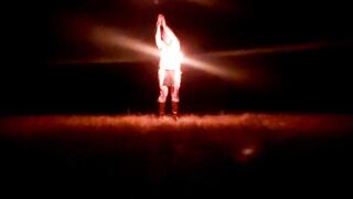 Spinning Fire inside 40° with my Titties out