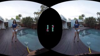 VRHUSH Big Boobed Cutie Keisha Grey fucks the pool bro