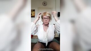 Sissy with Hoe Breasts changes inside Miniskirt Bimbo Outfit and