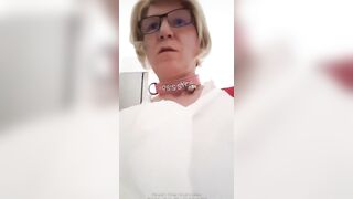 Sissy with Hoe Breasts changes inside Miniskirt Bimbo Outfit and