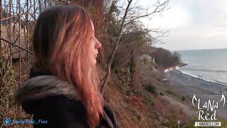Bimbo Blown Stranger's Huge Penis at Sunset by the Sea