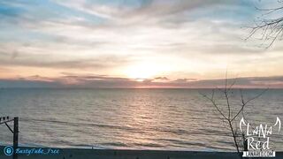 Bimbo Blown Stranger's Huge Penis at Sunset by the Sea