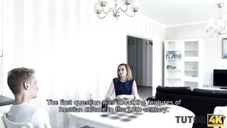 TUTOR4K. Young man touched profs tits before the main part