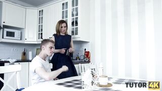 TUTOR4K. Young man touched profs tits before the main part