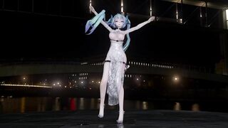 【hentai MMD】Hentai Women Strip Dance with Hot Translucent China Dress