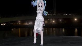 【hentai MMD】Hentai Women Strip Dance with Hot Translucent China Dress