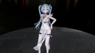 【hentai MMD】Hentai Women Strip Dance with Hot Translucent China Dress