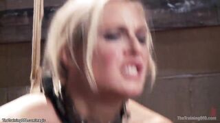 Buxom blonde trainee hard screwed