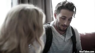 Perverted aunt Riley Reyes seduced long penis bro and blown