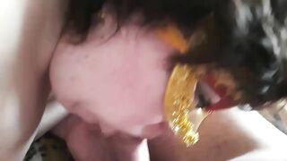 Amateur Russian milf first time Anal sex, cummed that long
