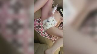 Hidden Diaper bimbos Fills Diaper and has Screaming Orgasm