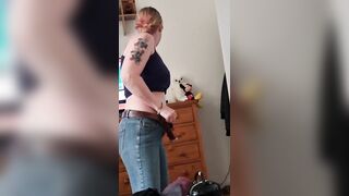 Stepmom Gets Clothed after Sharing Bed with Stepson she has