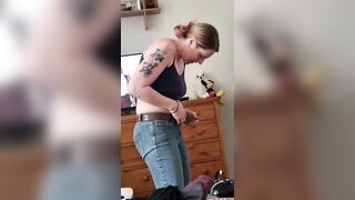 Stepmom Gets Clothed after Sharing Bed with Stepson she has