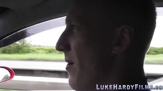 Tattooed mom brit blows and tugs Luke Hardy