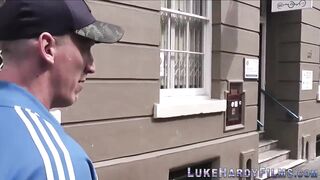 Tattooed mom brit blows and tugs Luke Hardy