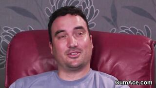 Peculiar camgirl gets jizz shot on her face gulping all