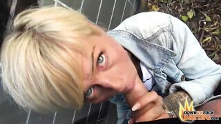 PublicSexDate - SHORT HAIRED BLONDE mom HOE VICKY HUNDT OUTDOOR