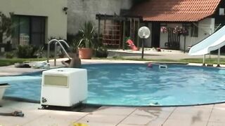 Naked eighteen films herself in the next door's garden - exciting