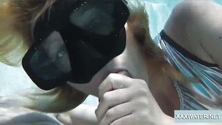 Underwater blowjob goes two way