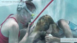 Underwater blowjob goes two way