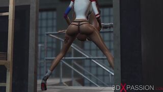 Harley Quinn Fucks Hard a Female Prison Warden with a Fake-Penis