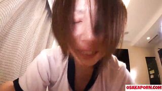 Amateur cute Japanese loves sex of cowgirl and doggy after oral sex.
