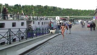 Angela nude inside public