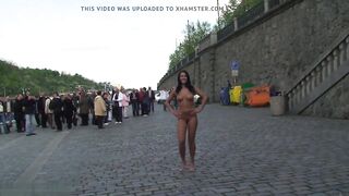 Angela nude inside public