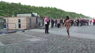 Angela nude inside public