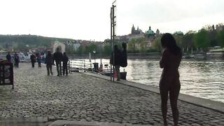 Angela nude inside public