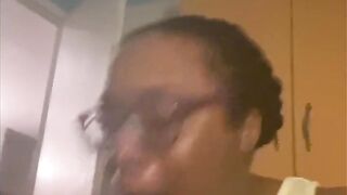 Nerdy BBW Gets a Mouth Full of Cum