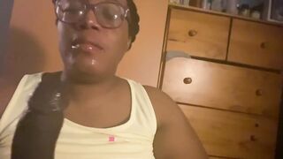 Nerdy BBW Gets a Mouth Full of Cum
