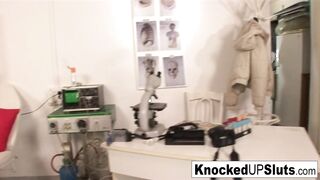 Knocked up Red Head Blows and Fucks inside the Doctor's Office!