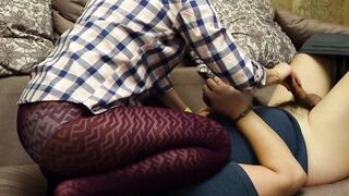 Gf into Red Stockings Stockings Facesits Sub and Masturbates Femdome
