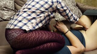 Gf into Red Stockings Stockings Facesits Sub and Masturbates Femdome