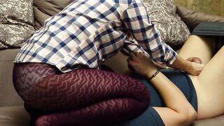 Gf into Red Stockings Stockings Facesits Sub and Masturbates Femdome
