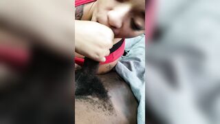 Co-worker Blowing Cock Red Blowjob Soak Mouth