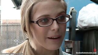 Gagged bound blonde fisted and fuck