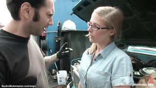 Gagged bound blonde fisted and fuck