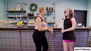 Big Titted stepmom blows stepdaughters feet