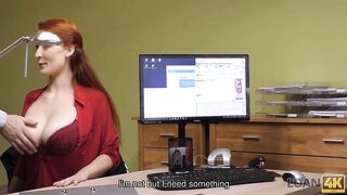 LOAN4K. Amazingly Hot ginger gladly blows and riding cock to got