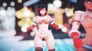 Mmd R18 Ruby Weiss Blake Yang Nora Bikini Santa Outfit