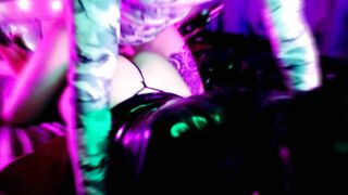 Sweet Spot Screwed Vulgar Bondage mom Eva Rubber Shiny Dress