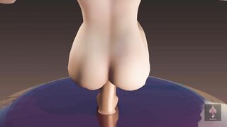 Curvy mom Balancing Monster Cock "anal" "pain"