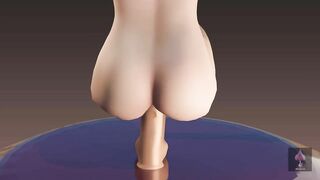 Curvy mom Balancing Monster Cock "anal" "pain"