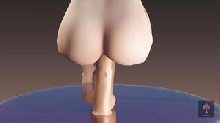 Curvy mom Balancing Monster Cock "anal" "pain"