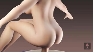 Curvy mom Balancing Monster Cock "anal" "pain"